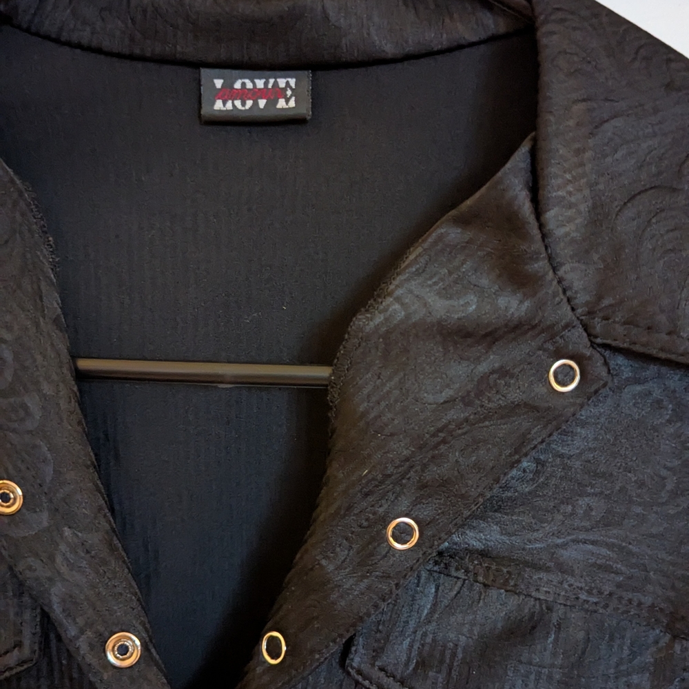 Black Long Sleeve Snap Button Top - image 3